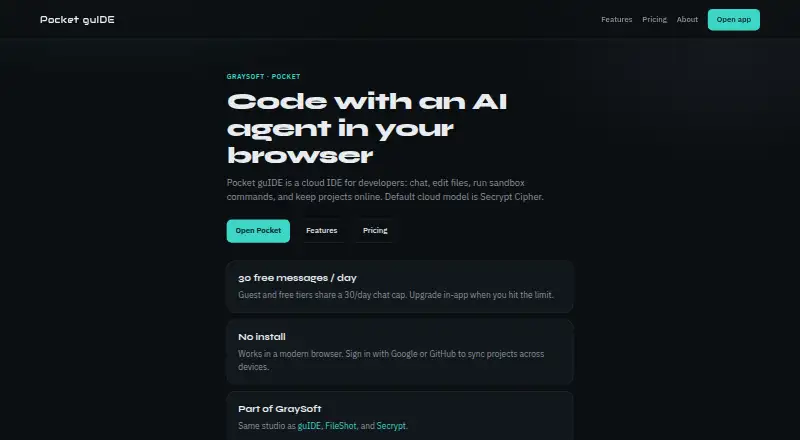 Pocket guIDE's own site