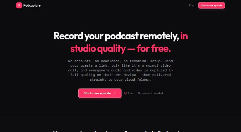 Podcapture's own site