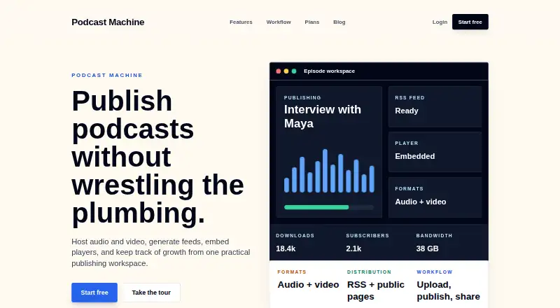 Podcast Machine's own site