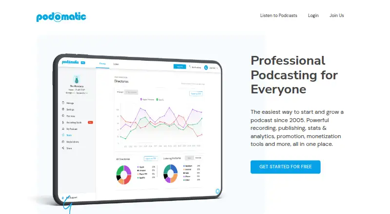 Podomatic's own site