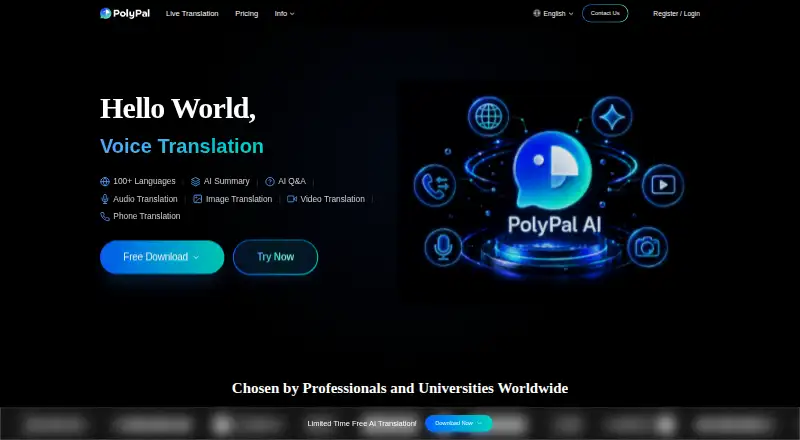 PolyPal Live Translator's own site