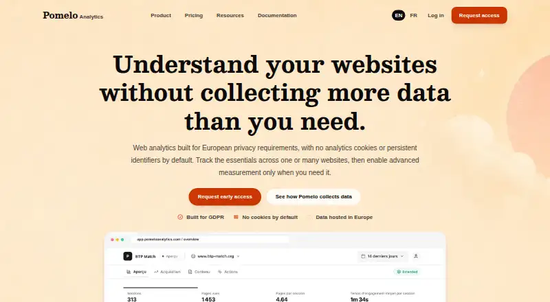 Pomelo Analytics's own site