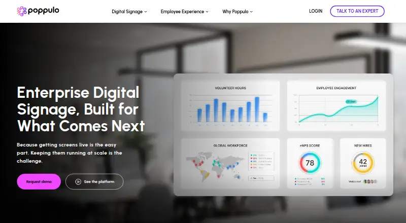 Poppulo Digital Signage's own site