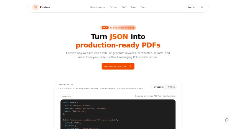 Posiboo's own site