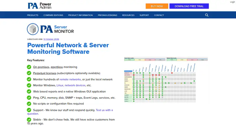 PA Server Monitor's own site