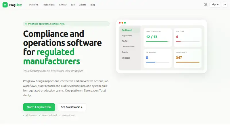 PragFlow's own site