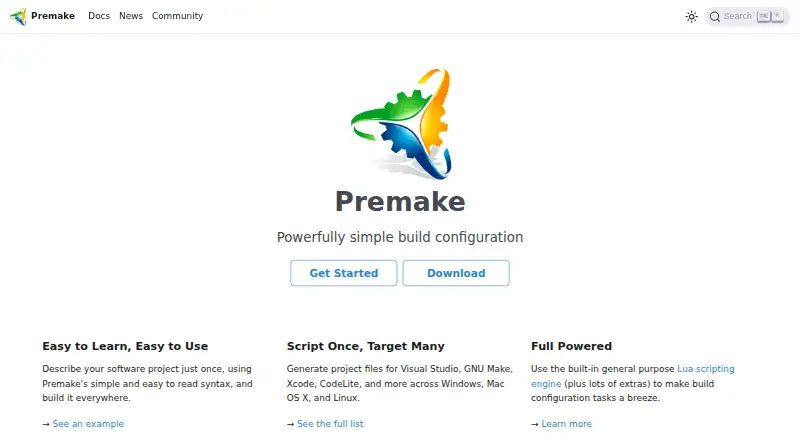 Premake's own site