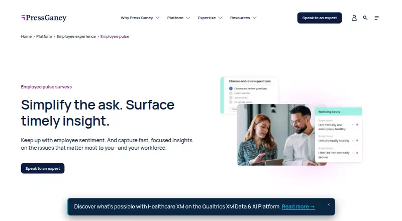 Press Ganey Employee Pulse's own site