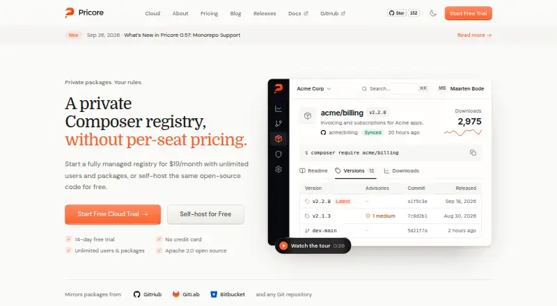 Pricore's own site