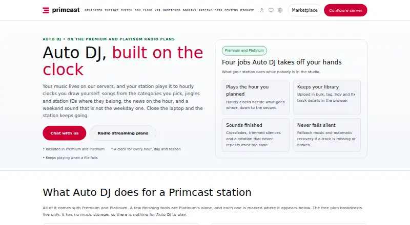 Primcast AutoDJ's own site