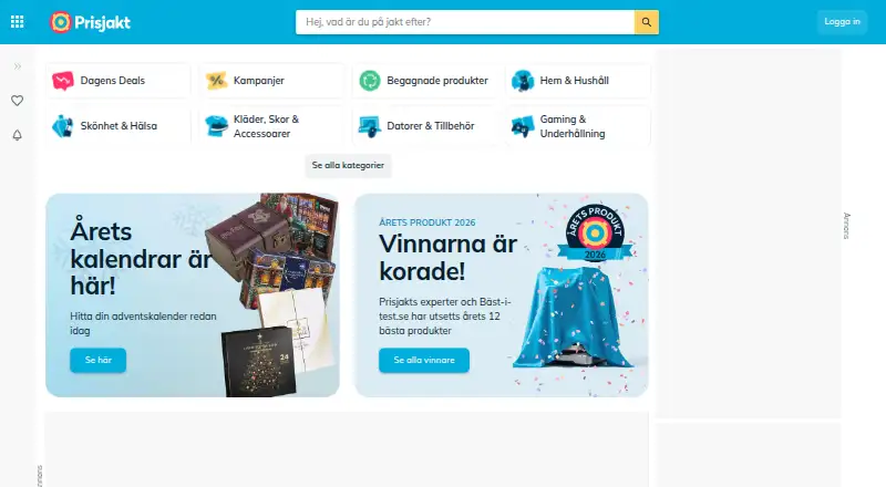 Prisjakt's own site