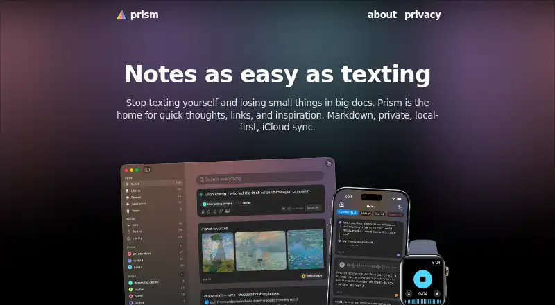 Prism's own site