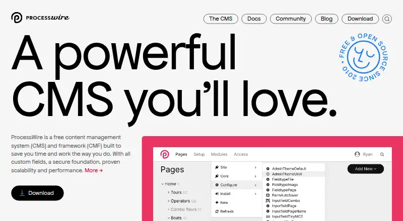 ProcessWire's own site