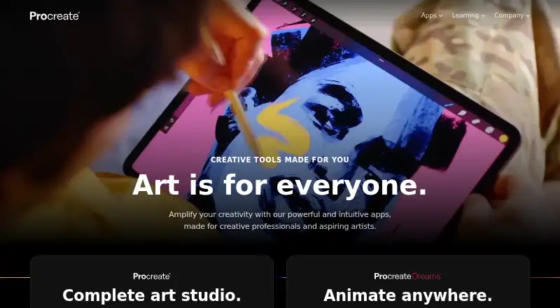 Procreate's own site