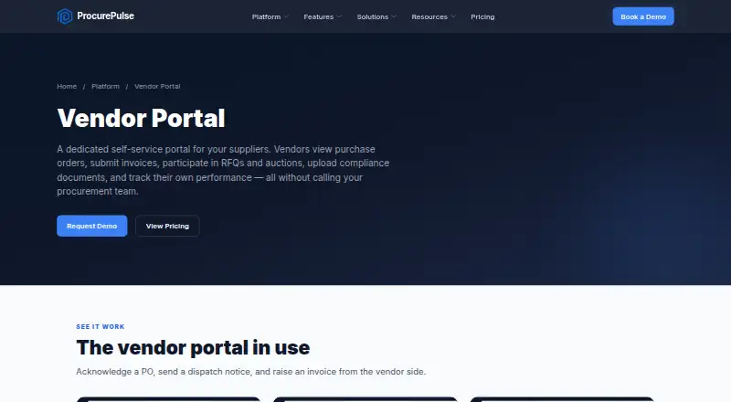 ProcurePulse Vendor Portal's own site