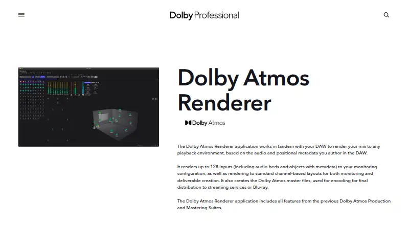 Dolby Atmos Renderer's own site