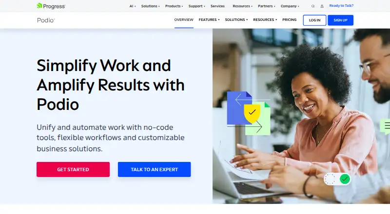 Podio's own site