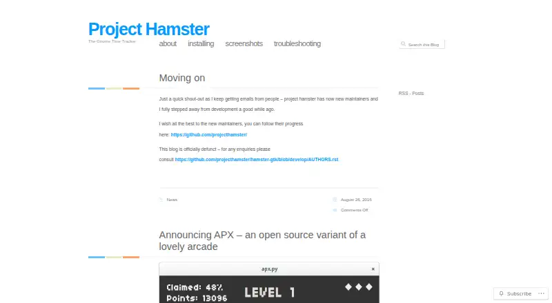 Project Hamster's own site