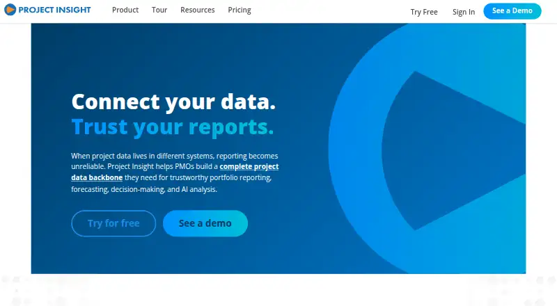 The Project Insight homepage