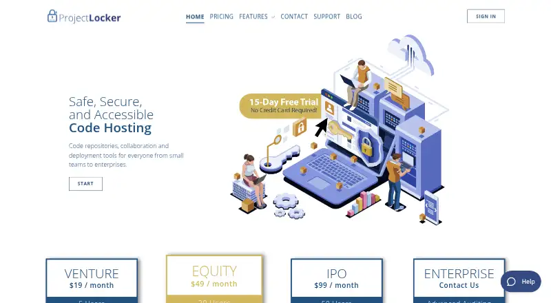 ProjectLocker's own site