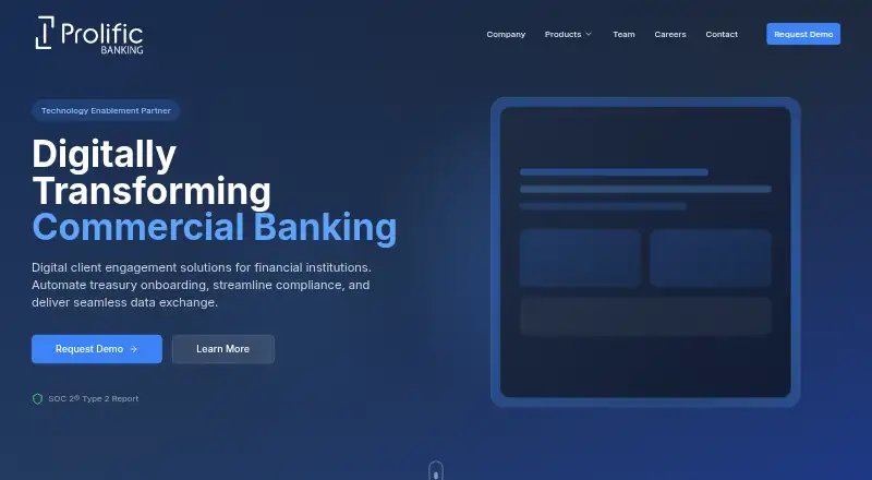 Prolific Banking Platform's own site