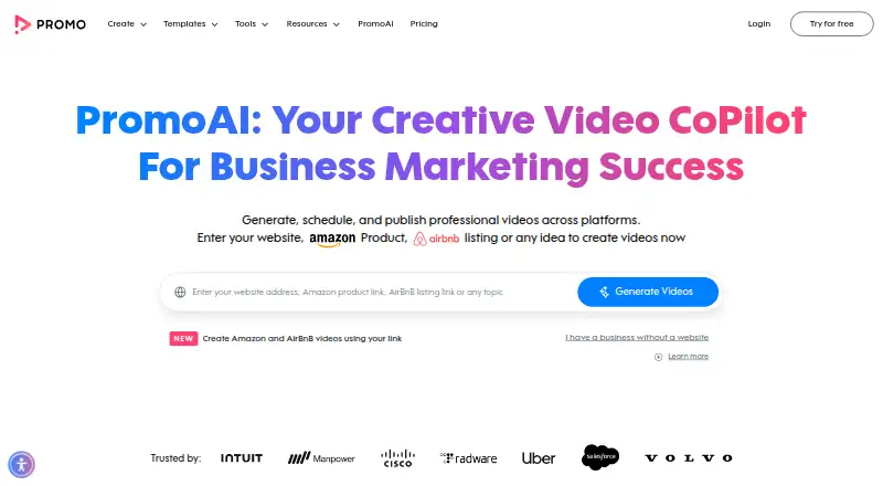 The Promo homepage