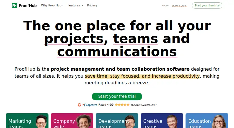 ProofHub's own site