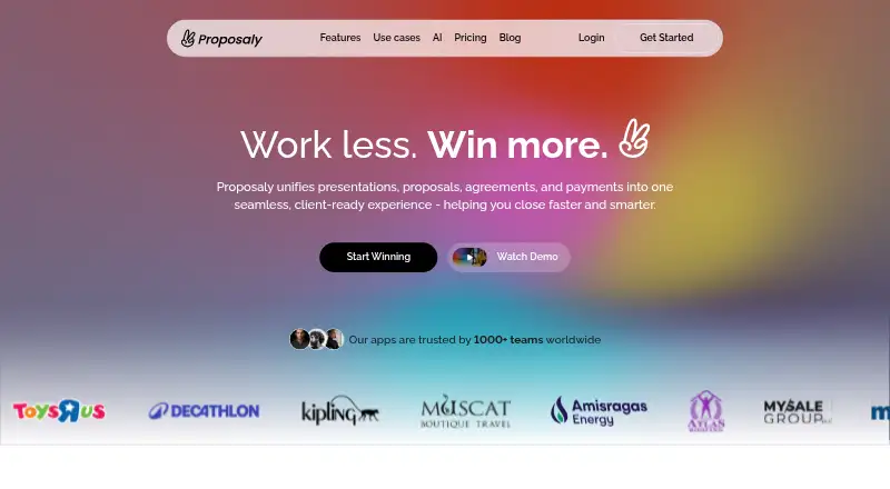 Proposaly's own site