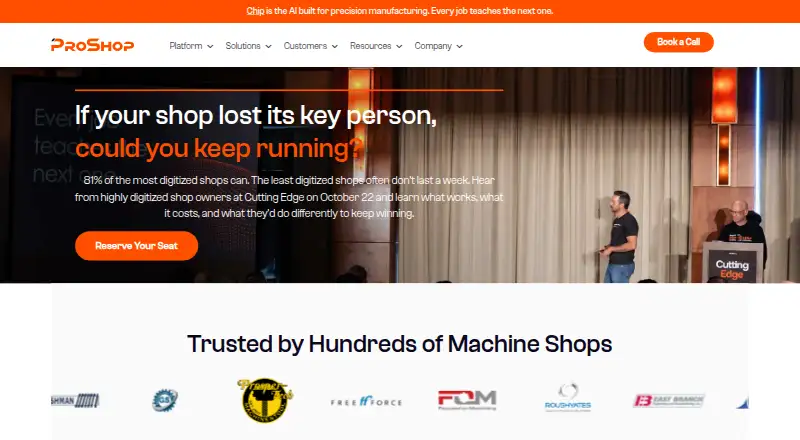 ProShop ERP's own site