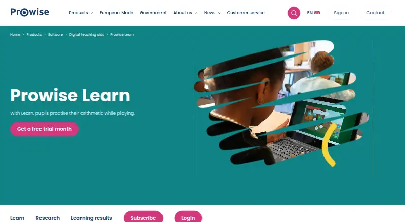 Prowise Learn's own site