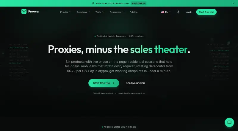 Proxora's own site