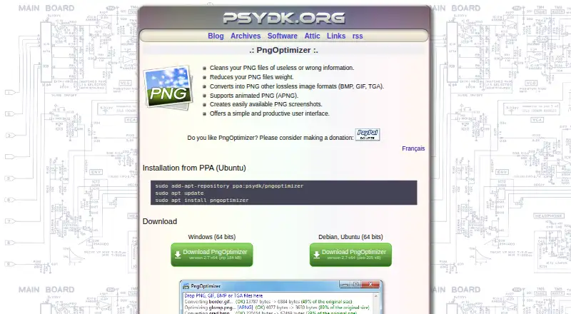 PngOptimizer's own site