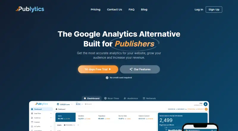 Publytics's own site