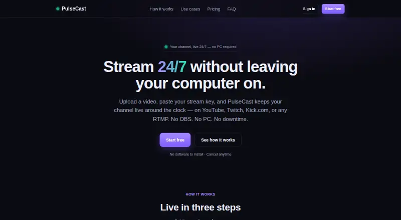 PulseCast's own site