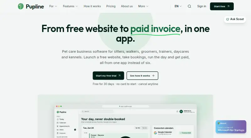 Pupline's own site