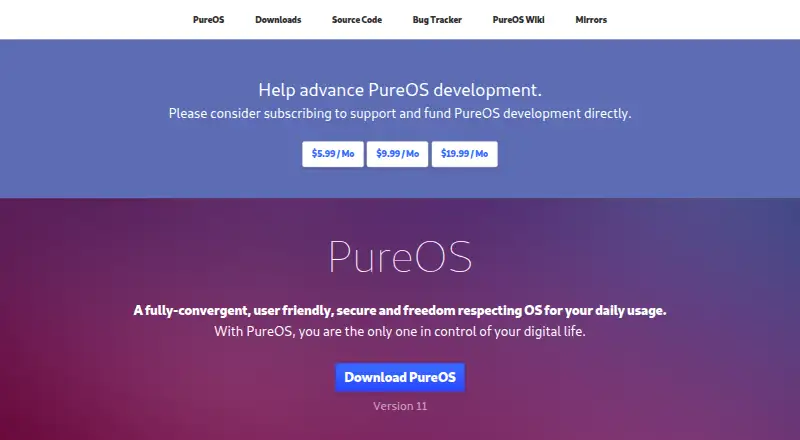 PureOS's own site