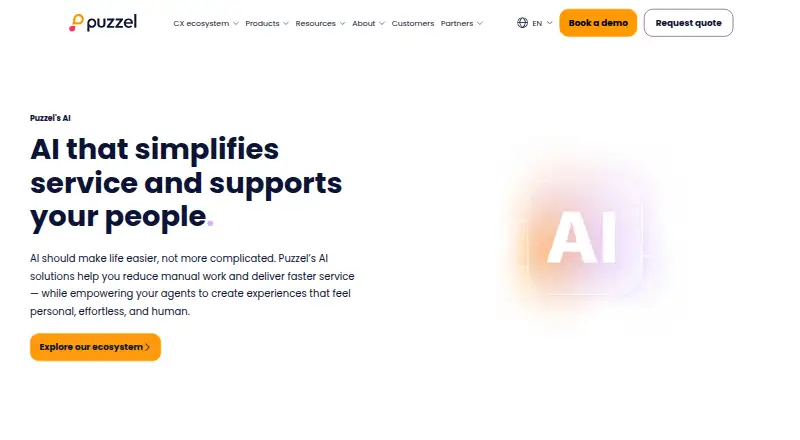 Puzzel AI's own site