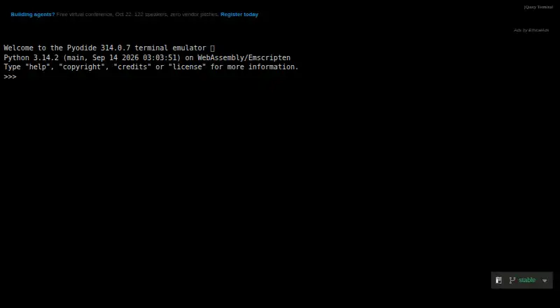 Pyodide Console's own site