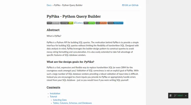 PyPika's own site