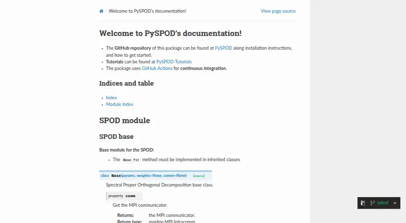 PySPOD's own site