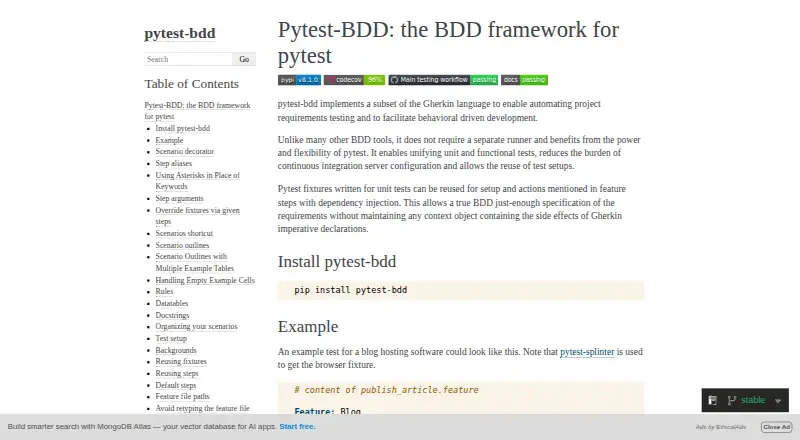 pytest-bdd's own site