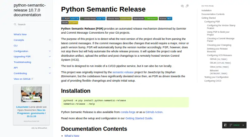 Python Semantic Release's own site