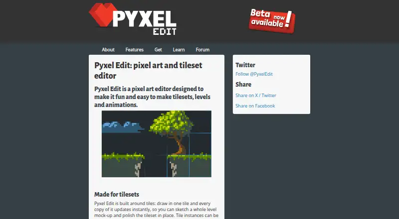 Pyxel Edit's own site