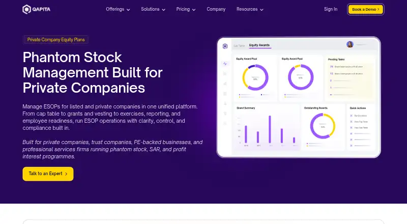 Qapita ESOP Management's own site