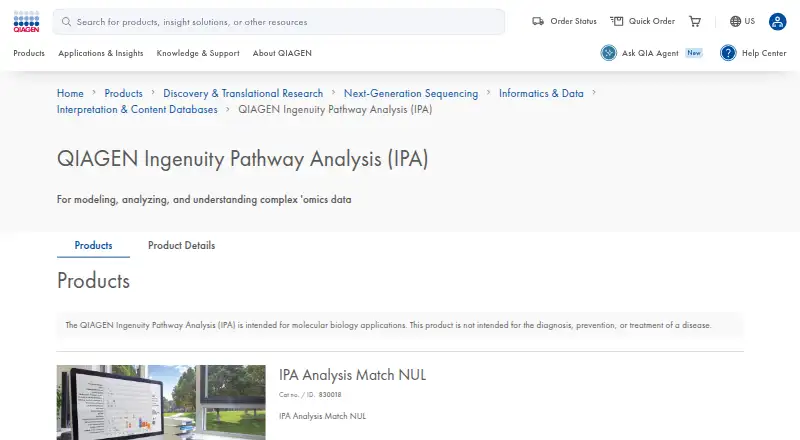 QIAGEN Ingenuity Pathway Analysis's own site