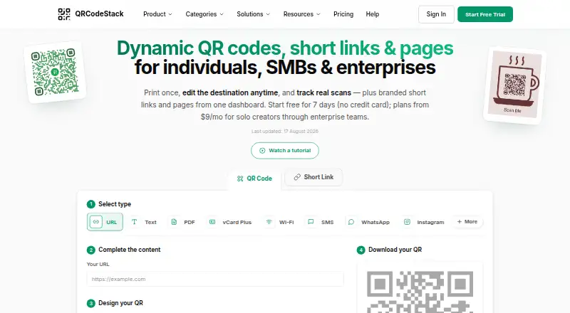 QRCodeStack's own site