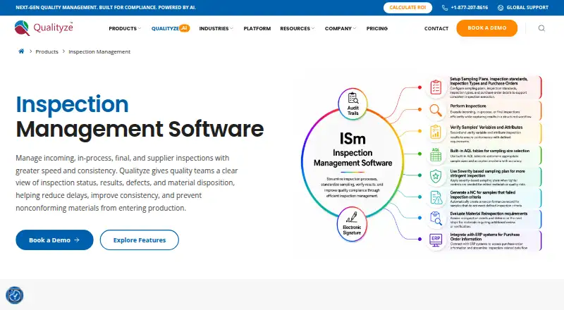 Qualityze Inspection Management's own site