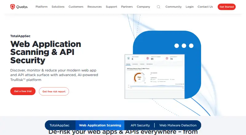 Qualys Web Application Scanning's own site