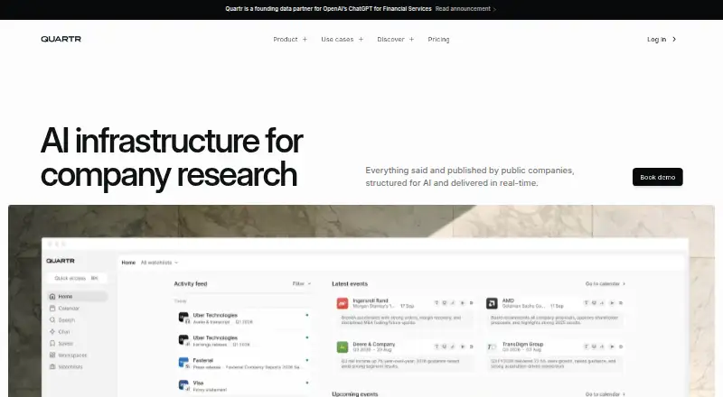 Quartr's own site