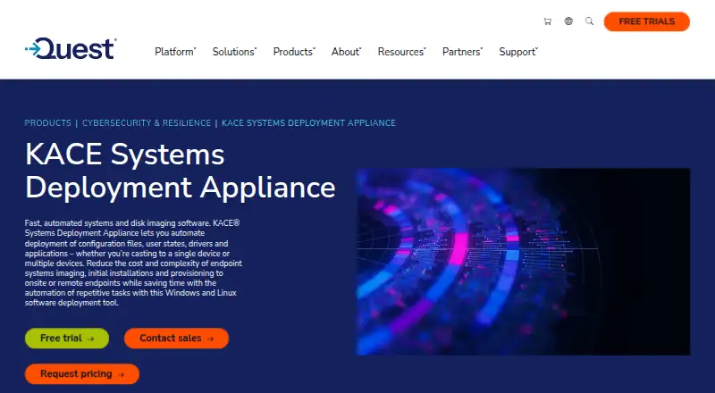 KACE Systems Deployment Appliance's own site